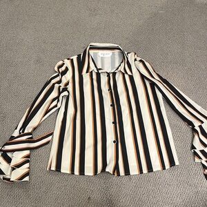 Striped Button-Up Blouse